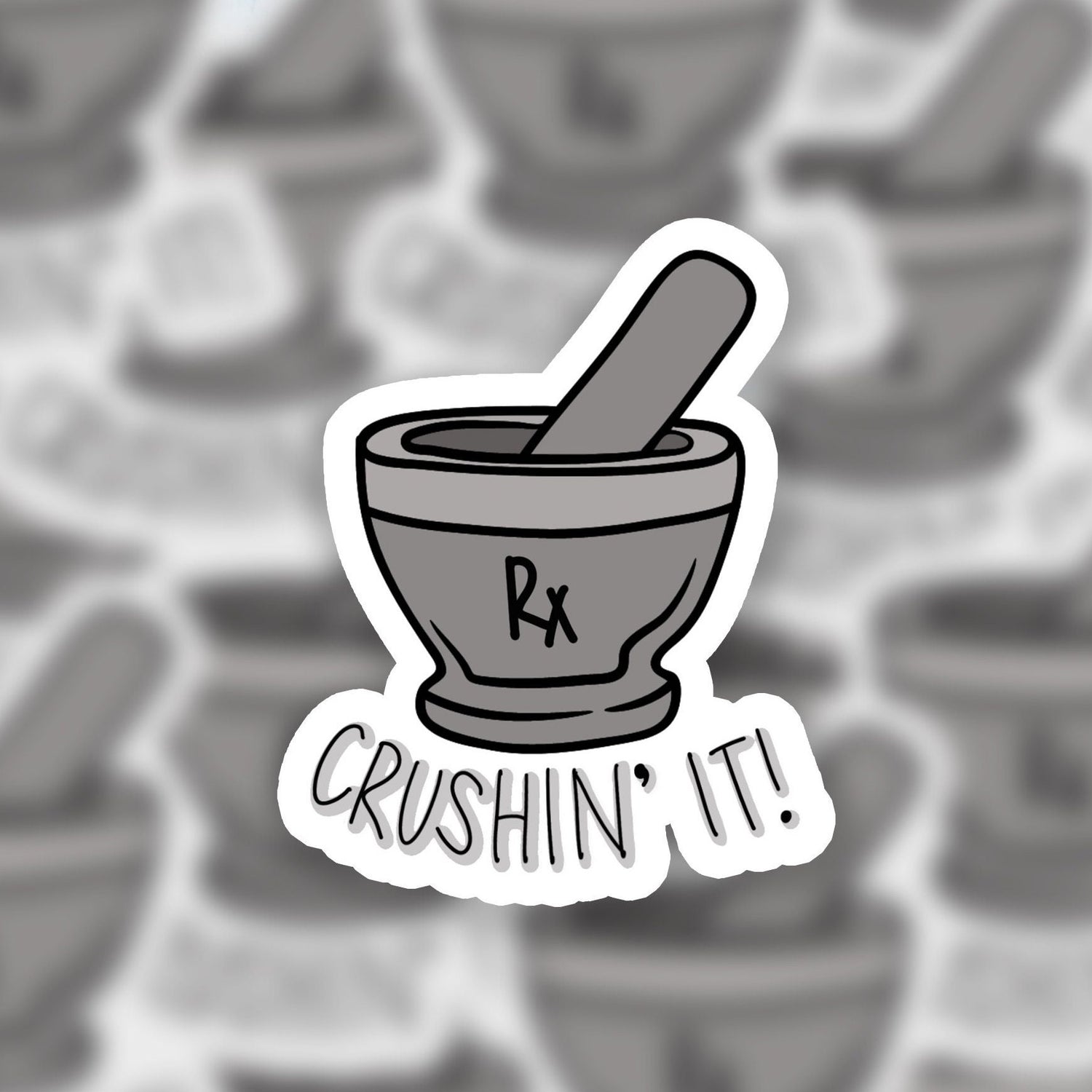 Crushin' It Pestle and Mortar Sticker 