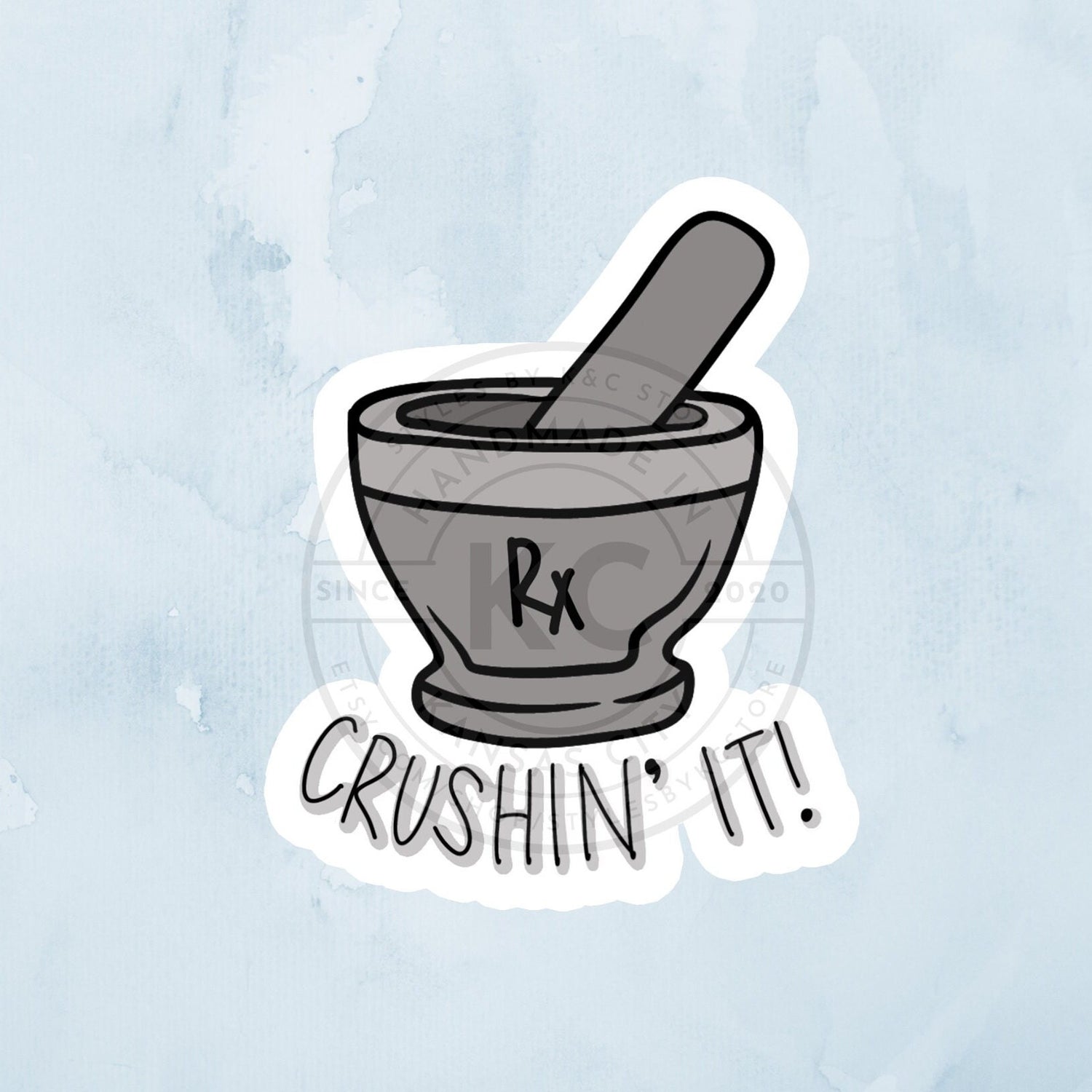 Crushin' It Pestle and Mortar Sticker 